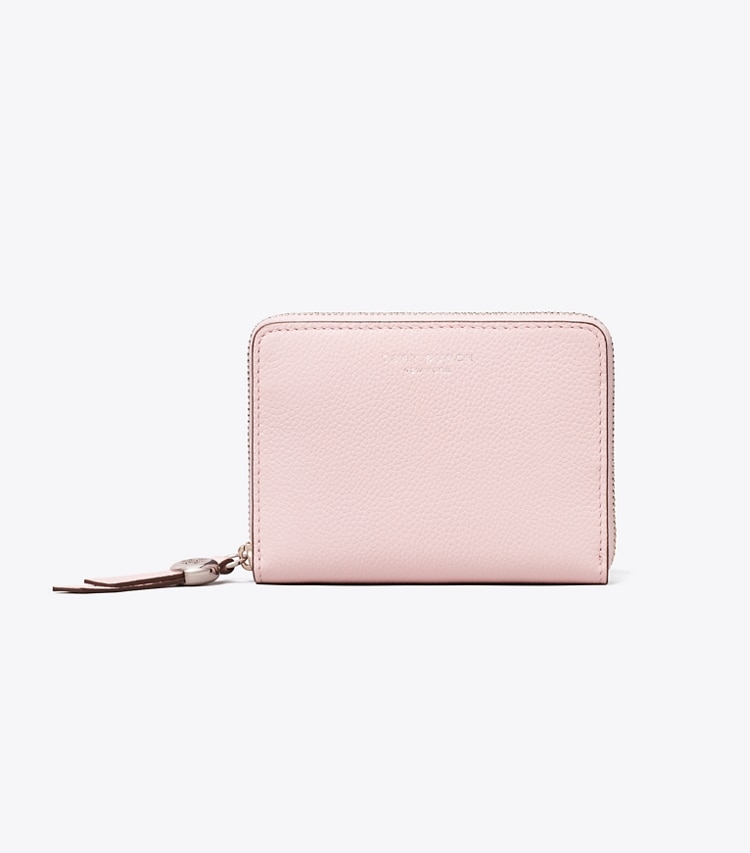 Tory Burch designer portefeuilles Portefeuille moyen en cuir dans Rose Mist de face