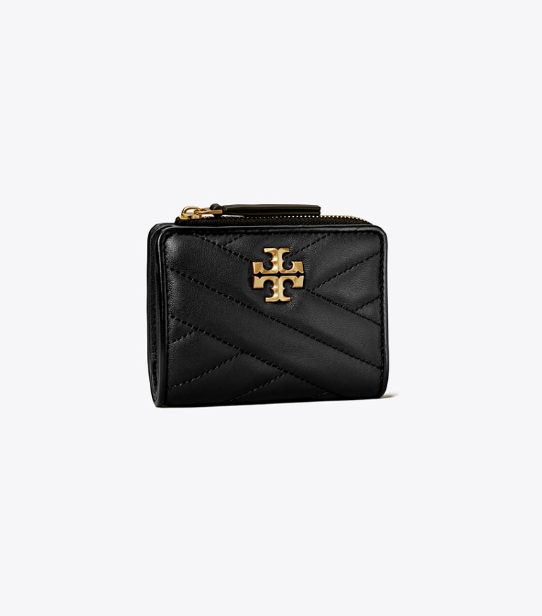 Tory Burch designer portefeuilles Portefeuille pliant Kira Chevron dans Black angle