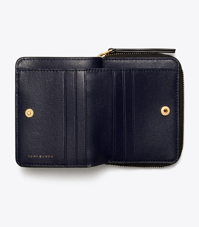 Tory Burch designer portefeuilles Portefeuille pliant Robinson dans Black vue du dessus