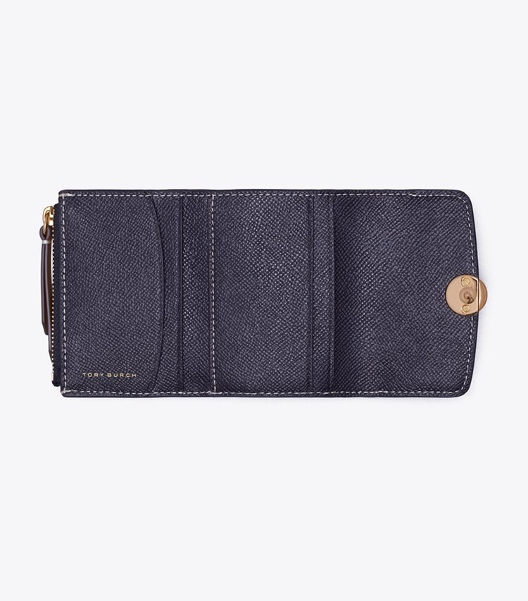 Tory Burch designer portefeuilles Portefeuille Romy à rabat T Monogram in Tory Navy dessus