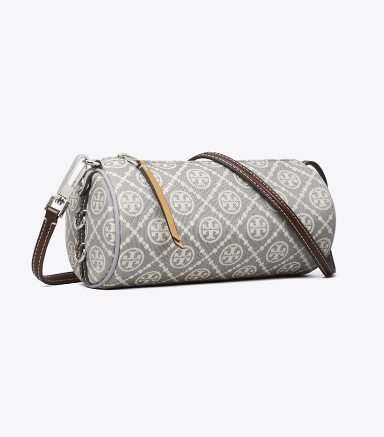 Tory Burch designer crossbody bags Praktische Cylinder Bag mit T-Monogramm in Gray angle