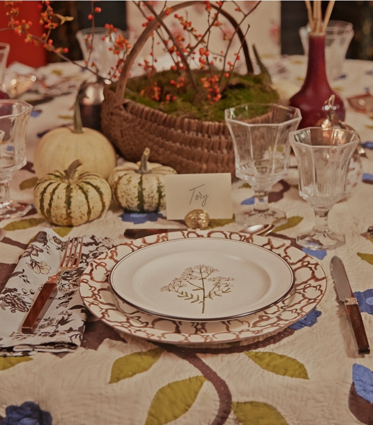 Tory Burch designer tabletop & drinkware Pressed-Glass Water Glass, Set of 4 in Clear editorial