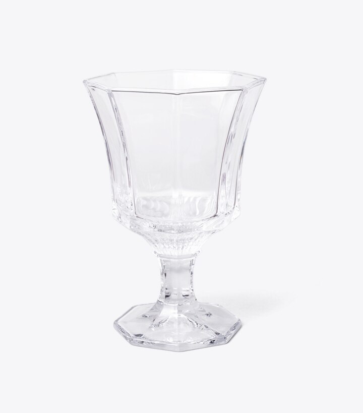 Pressed-Glass Water Glass, Set of 4: Women's Designer Tabletop & Drinkware  | Tory Burch