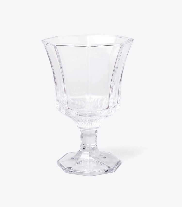 Tory Burch designer tabletop & drinkware Pressed-Glass Water Glass, Set of 4 in Clear front
