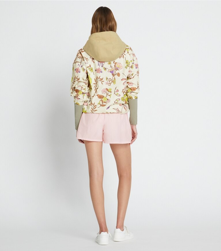 Tory Sport designer ジャケット プリント ハーフジップ アノラック in New Ivory Meadow front