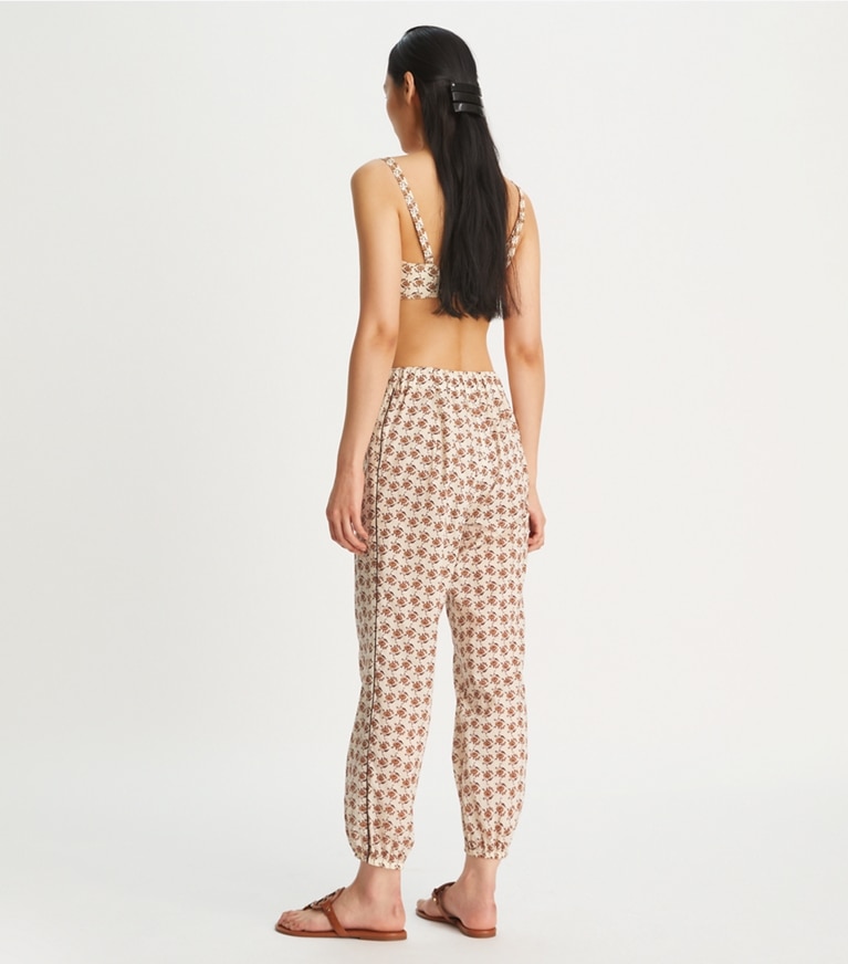 Tory Burch designer coverups Printed Beach Pant in Curly Ditsy Logo front