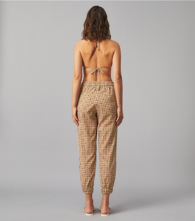 Tory Burch designer coverups Printed Beach Pant in BUTTERMILK BASKETWEAVE front