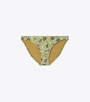 Tory Burch designer two pieces Printed Bikini Bottom in Green Scribble Floral front