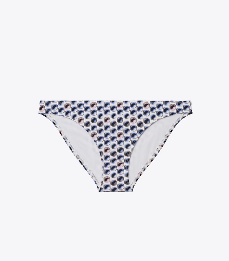 Tory Burch designer two pieces Printed Bikini Bottom in Blue Candy Dots front