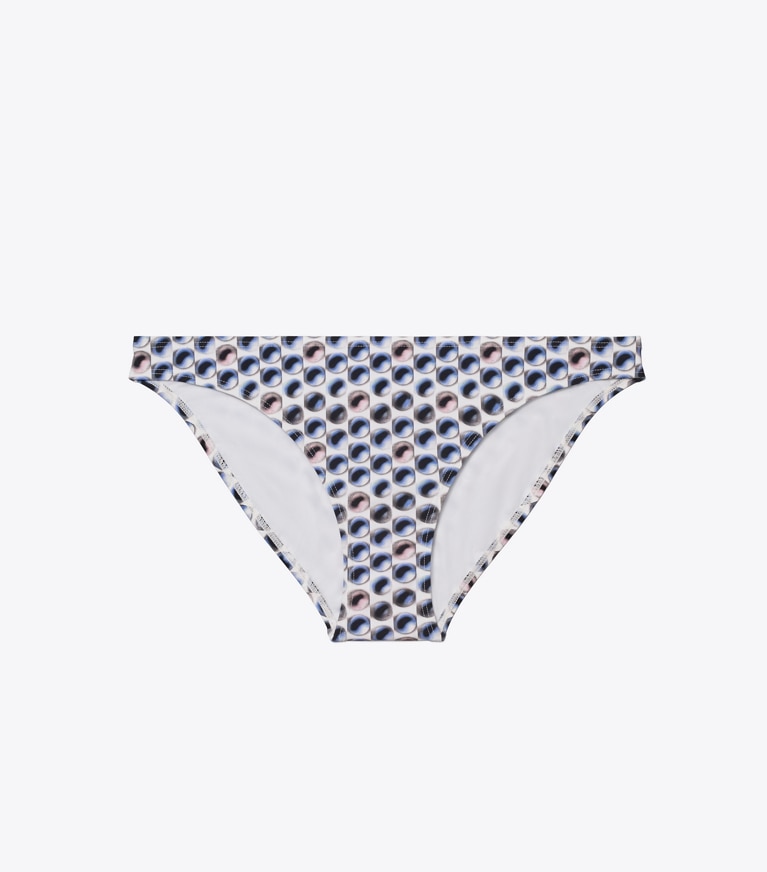 Tory Burch designer two pieces Printed Bikini Bottom in Blue Candy Dots front