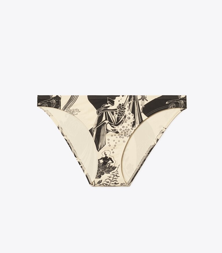 Tory Burch designer two pieces Printed Bikini Bottom in FRENCH CREAM MUSE front