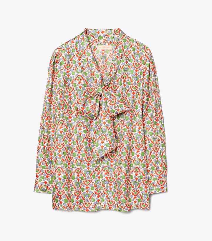 tory burch printed blouse