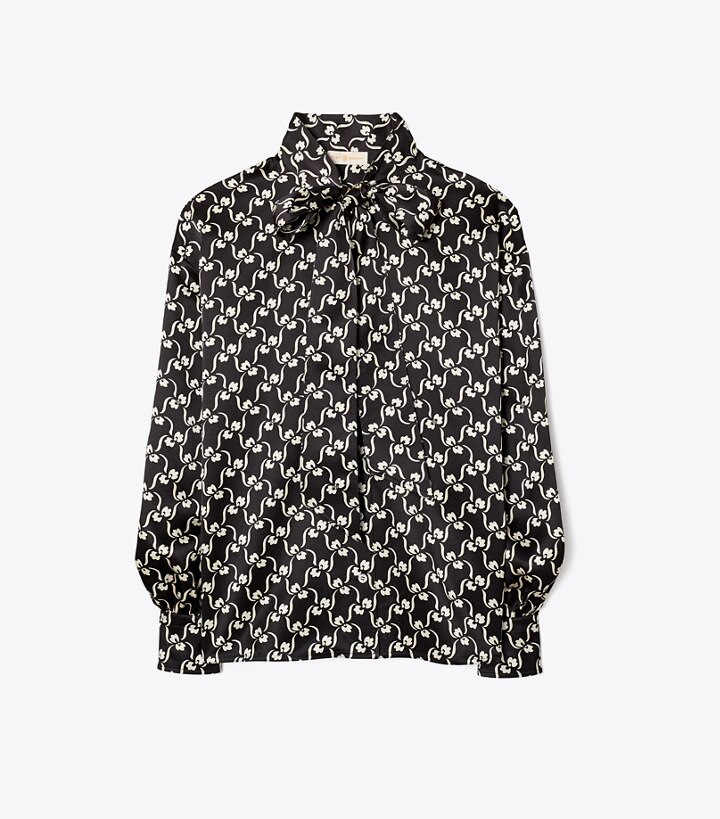 Printed Bow Blouse: Women's Designer Tops | Tory Burch