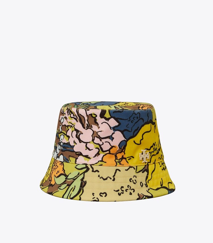 Tory Sport designer hats Printed Bucket Hat in Multi Painted Bouquet angle