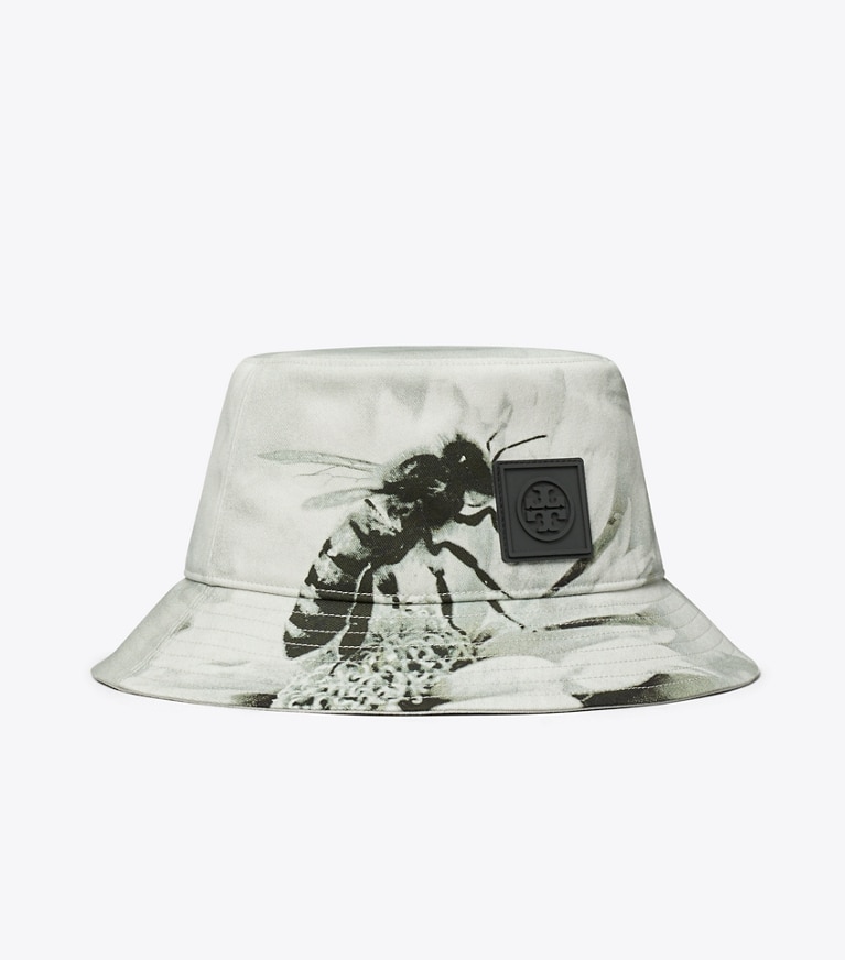 Tory Burch designer hats Printed Bucket Hat in Bee front