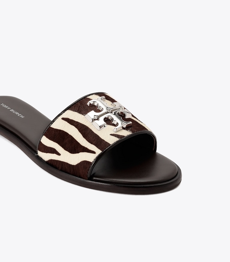 Tory Burch designer サンダル プリント カーフヘア スライド in Zebra ディテール