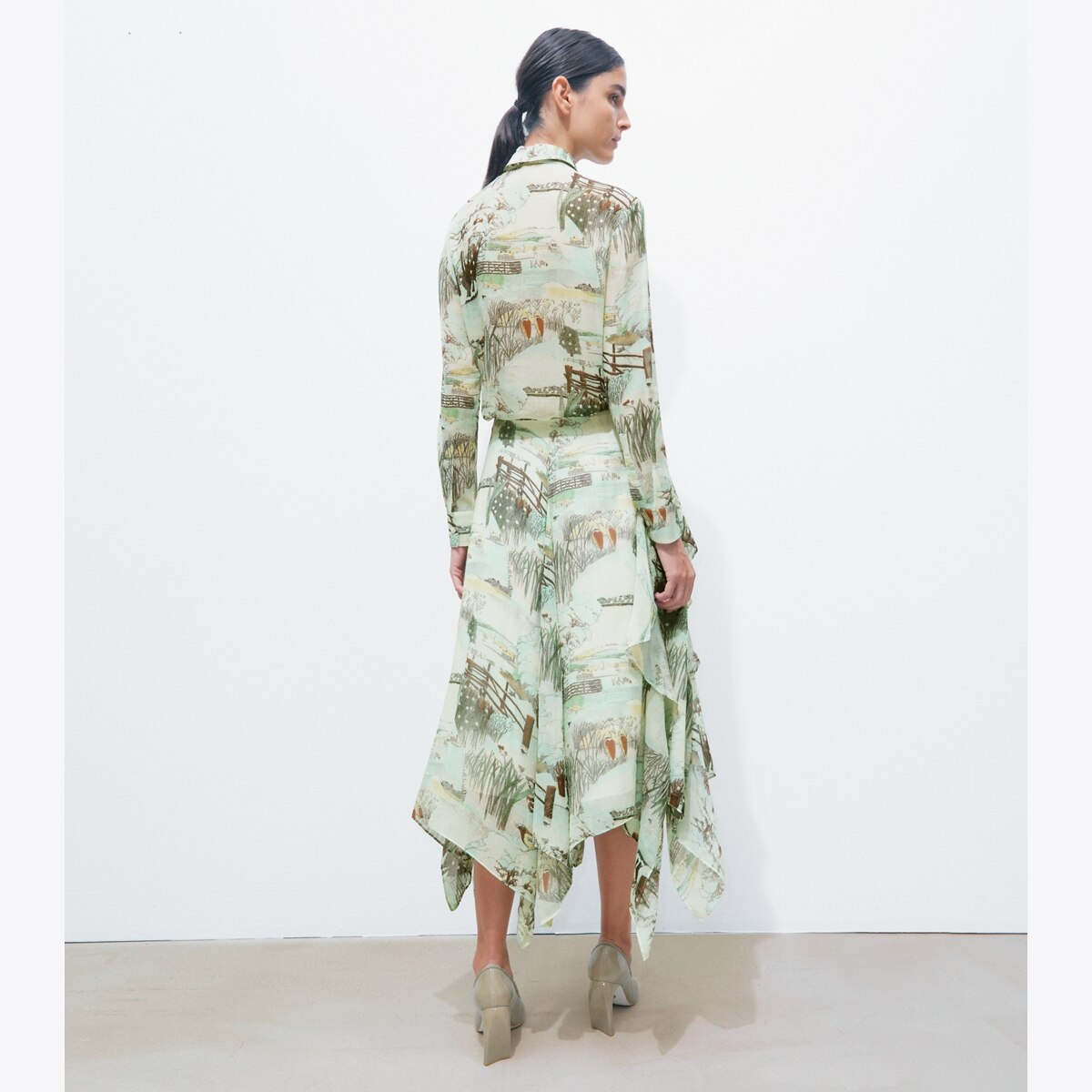 PRINTED CHIFFON SKIRT - thumbnail 3