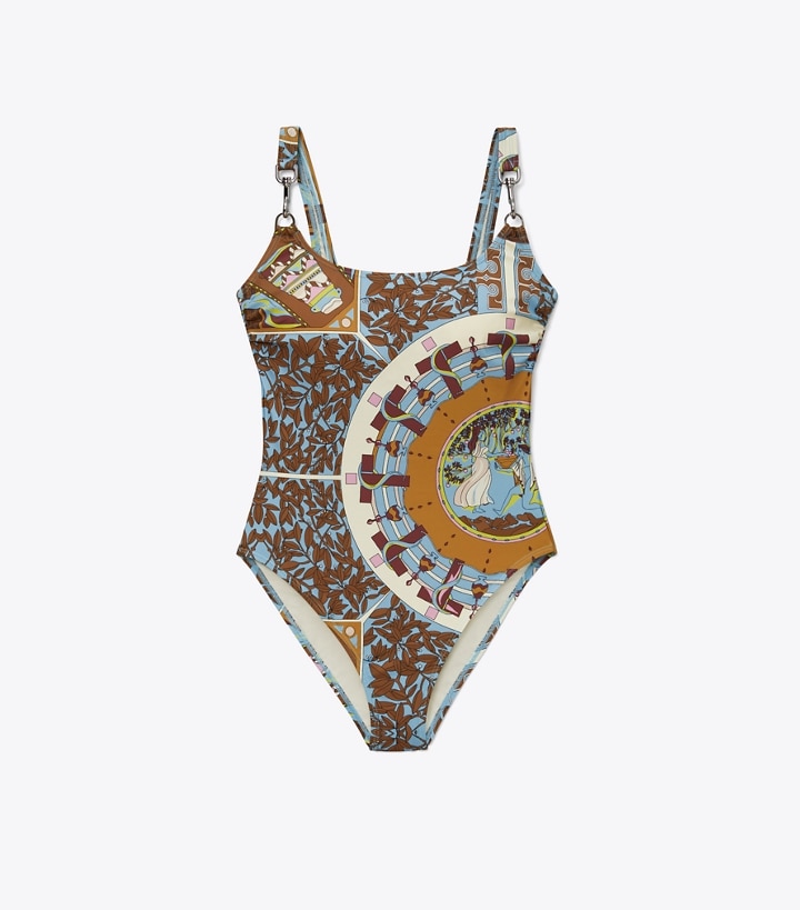 Printed Clip Tank Swimsuit: Women's Swim | One Pieces | Tory Burch EU