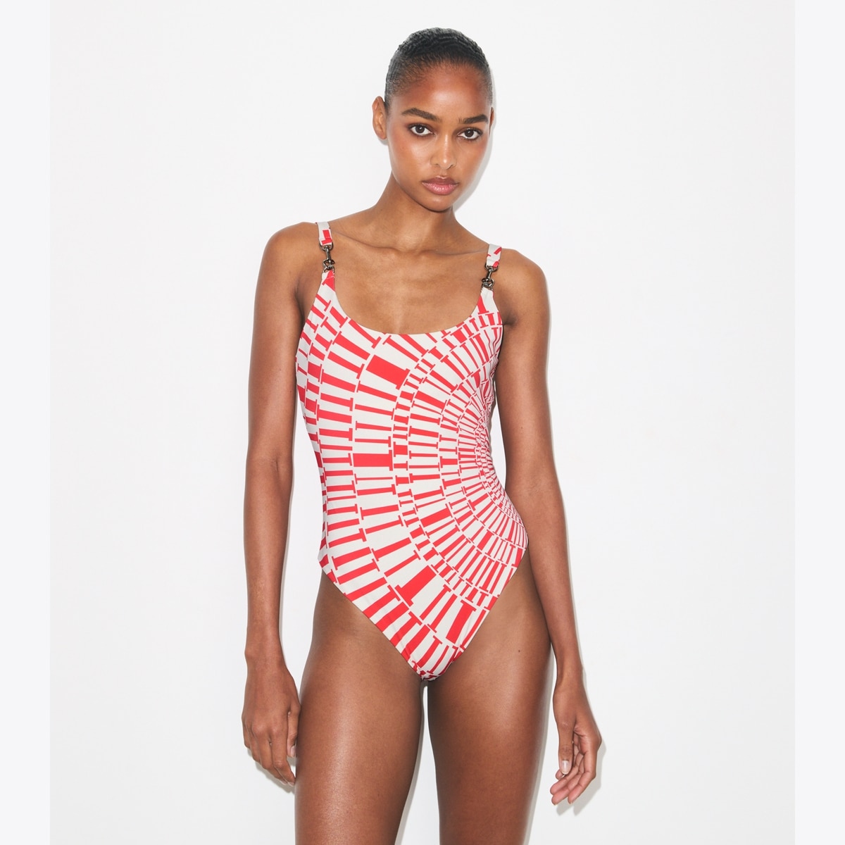 Printed Clip Tank Swimsuit: Women's Designer One Pieces | Tory Burch