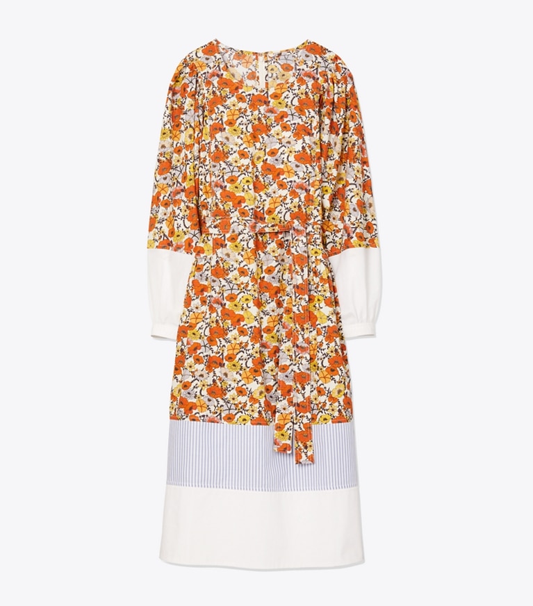 Tory Burch designer dresses Printed Cotton Dress in Ivory Blossom Ditsy front