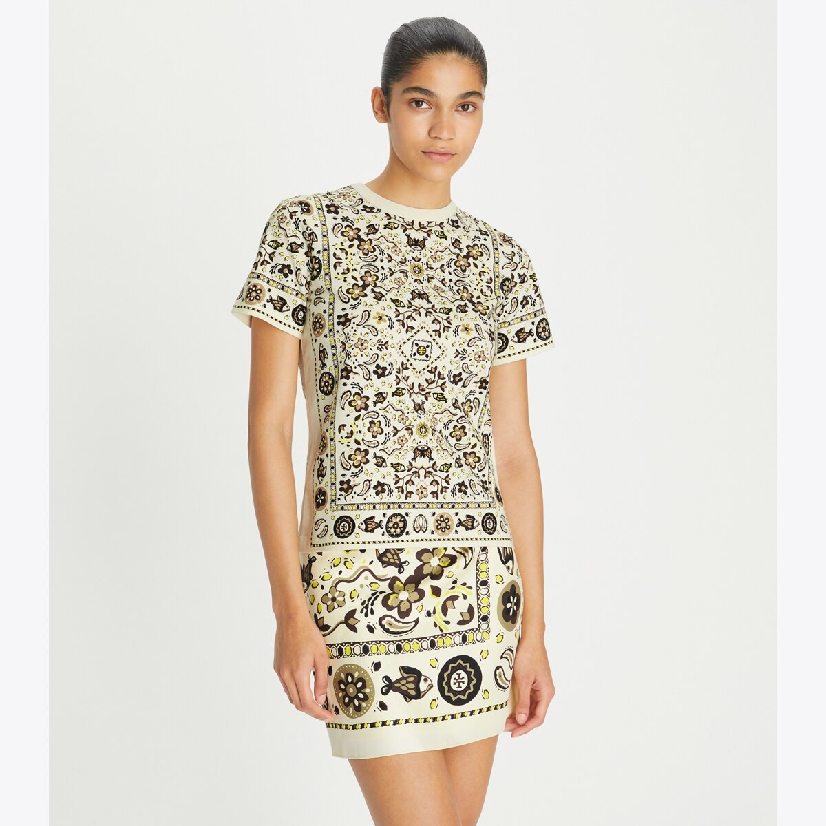 Printed Cotton Jersey T-Shirt: Women's Designer Tops | Tory