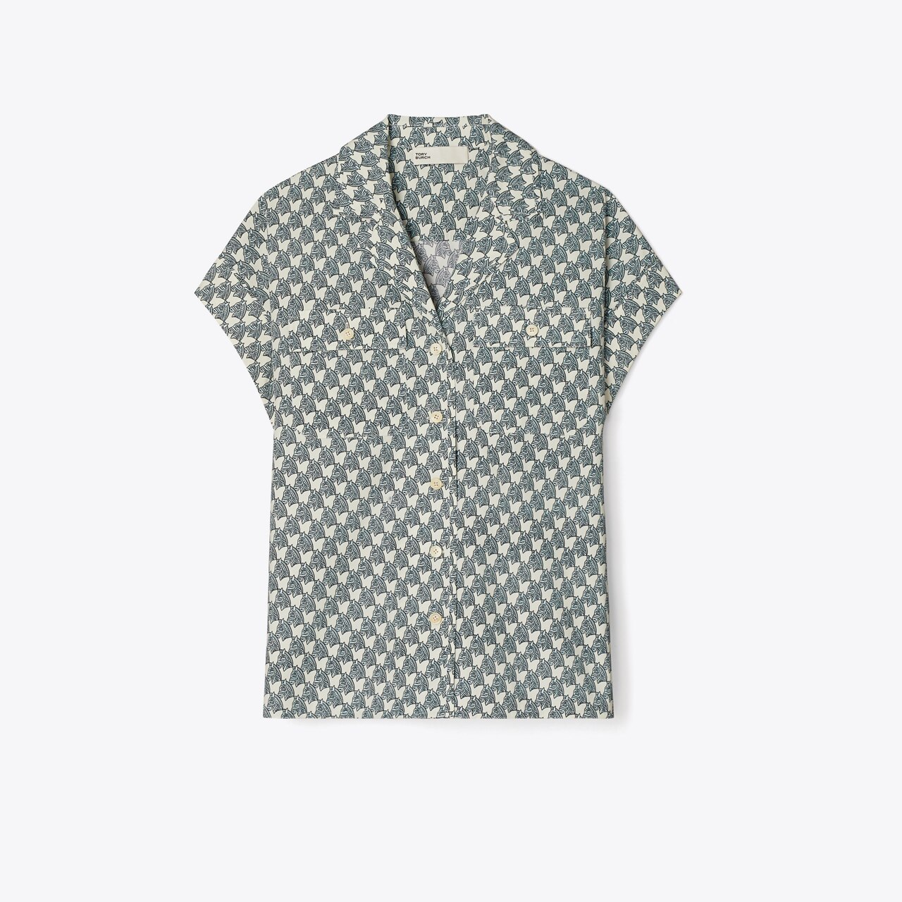 Printed Cotton Poplin Camp Shirt