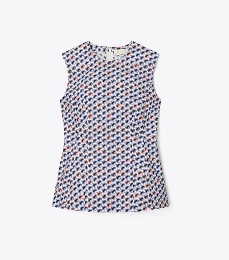 Tory Burch designer トップス プリント コットンポプリン トップス in Blue Candy Dots front