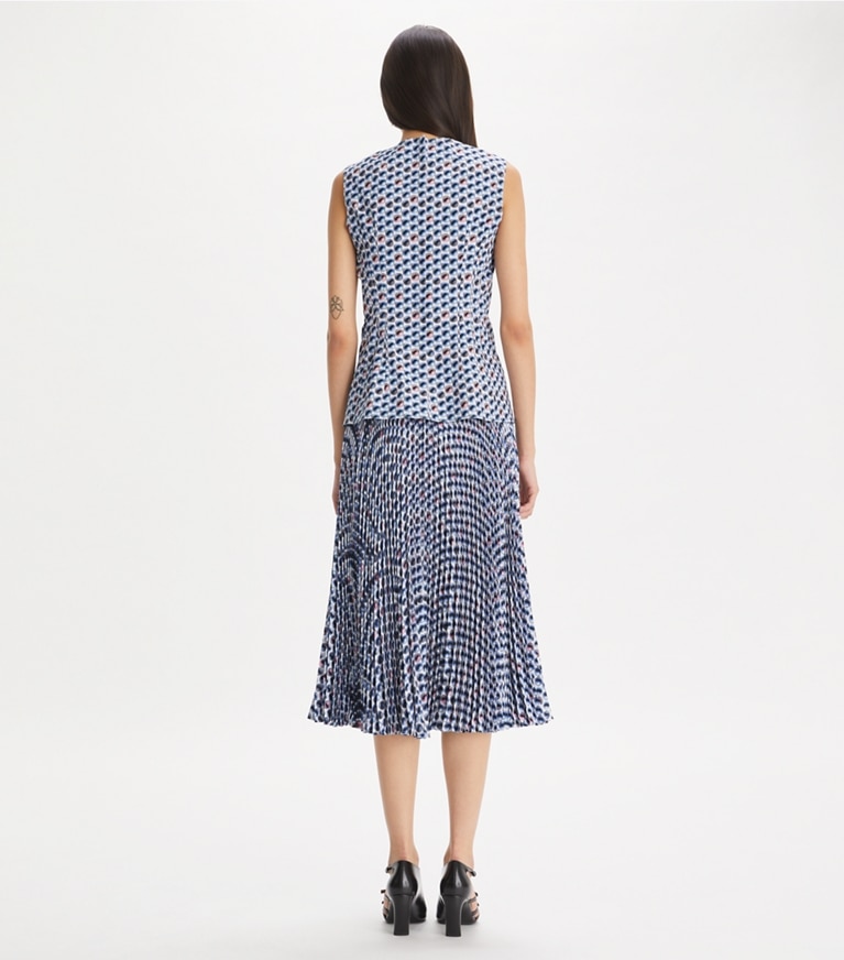 Tory Burch designer トップス プリント コットンポプリン トップス in Blue Candy Dots front