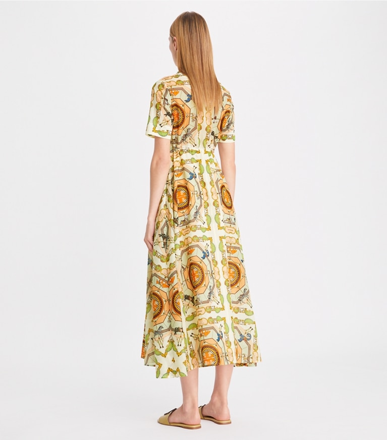 Tory Burch designer coverups Printed Cotton Shirtdress in French Cream front