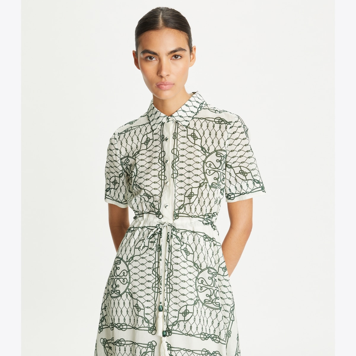 Printed Cotton Shirtdress: Women's Designer Coverups | Tory