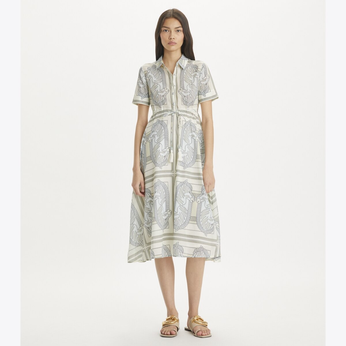 ワンピース TORY BURCH COTTON TUNIC DRESS Balloon Sleeve Cotton Tunic Dress: Women's Designer Coverups