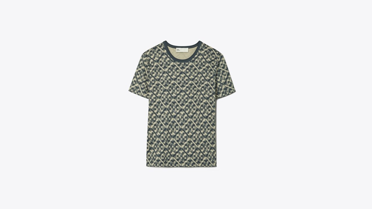 tory burch compass printed t shirt