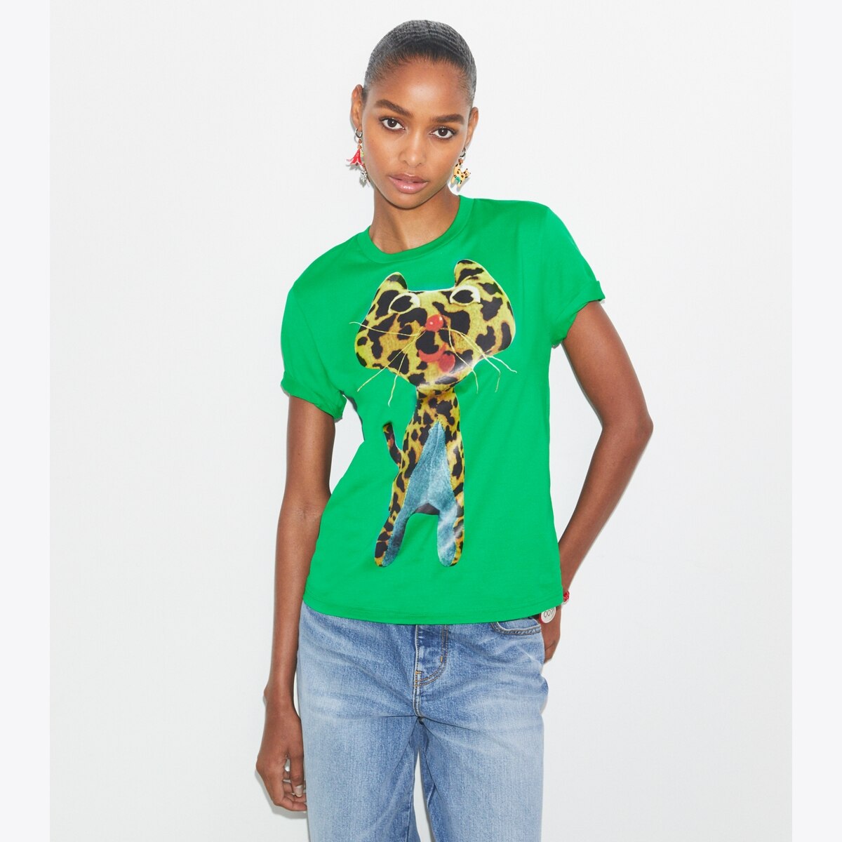 Tシャツ・カットソー TORY BURCH Woman T-Shirt Multicolor 167642 418 Printed Cotton T-Shirt: Women's Designer Tops | Tory Burch