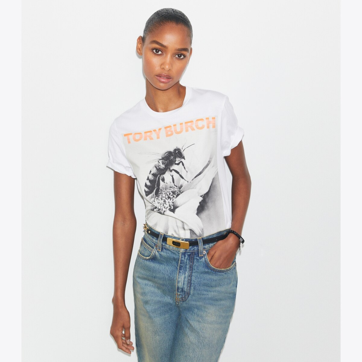 Printed Cotton T-Shirt: Women's Designer Tops | Tory Burch