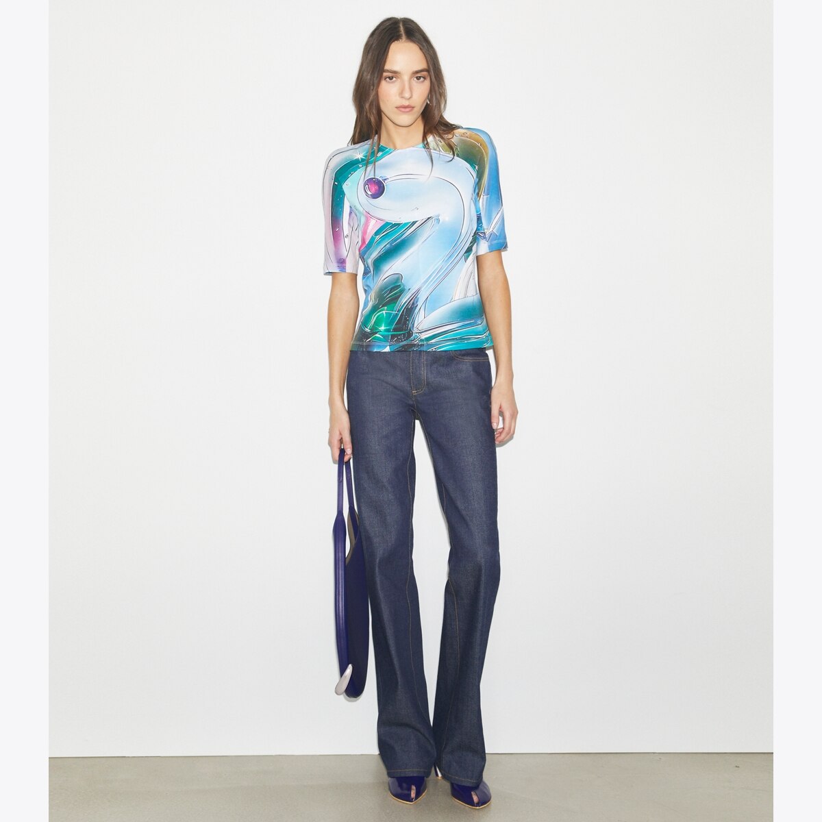 【関税・送料込】TORY BURCH コットンジャージー Tシャツ printed-cotton-t-shirt-on-
