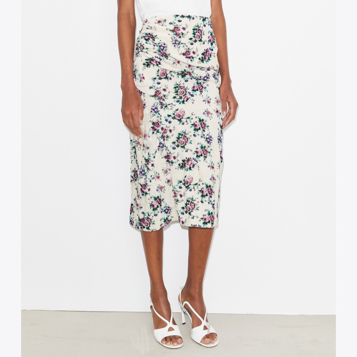 PRINTED COTTON VELVET SKIRT - thumbnail 5