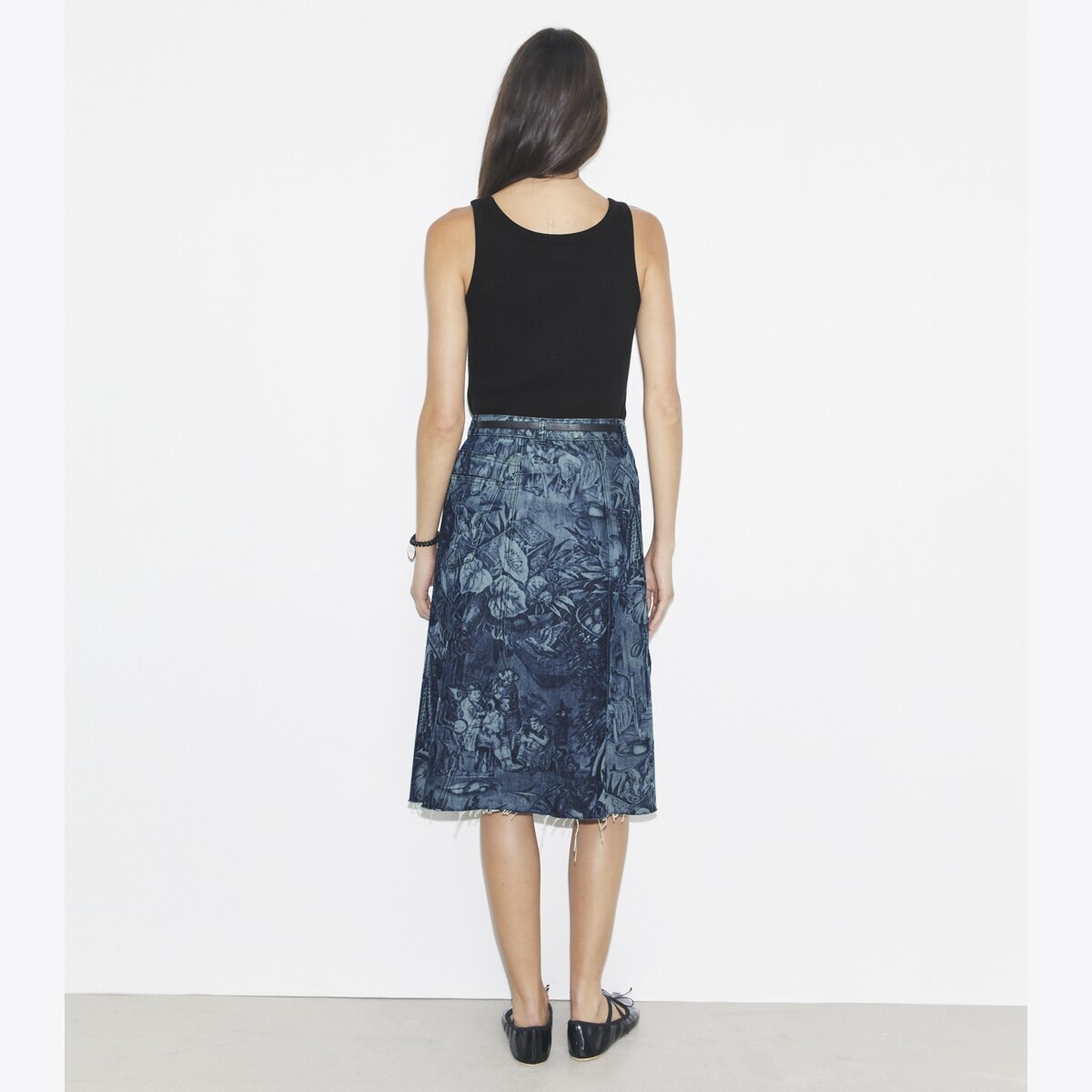 キャット猫！送料&関税込★Tory Burch★CAT PRINTED DENIM SKIRT 個性的！キャット 猫☆Tory Burch☆CAT PRINTED DENIM SKIRT
