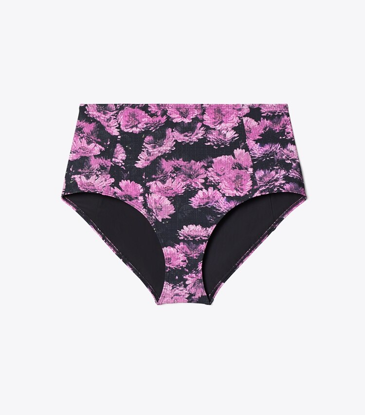 Tory Burch designer two pieces Printed High-Waist Bikini Bottom in Pink Pixel Floral front