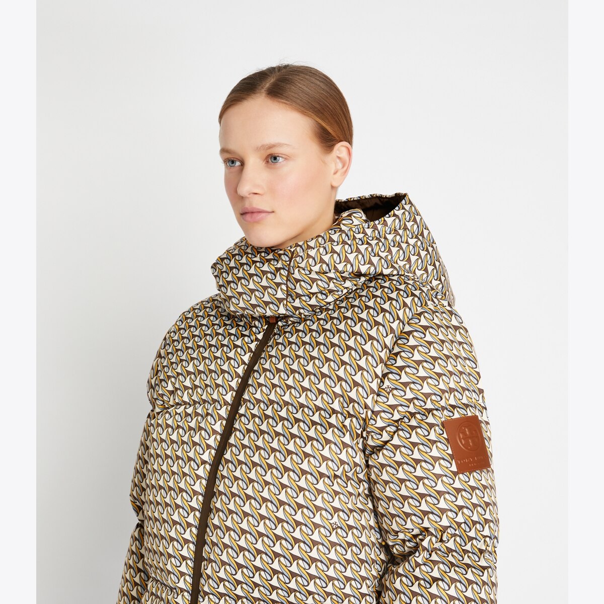 Printed Hooded Down Jacket: Women's Designer Coats | Tory Sport