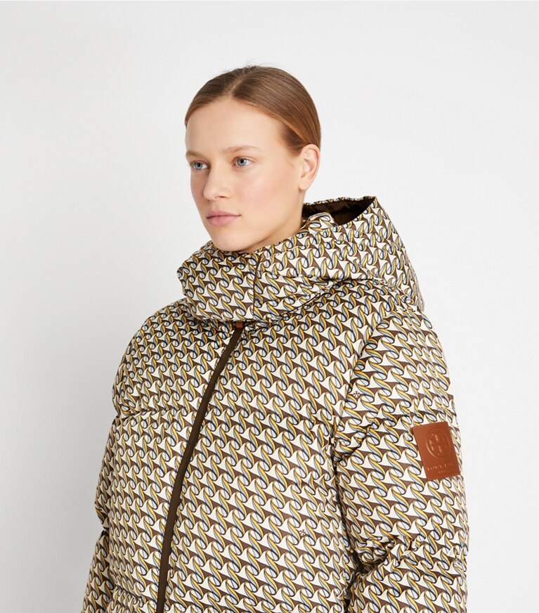 Printed Hooded Down Jacket: Women's Designer Coats | Tory Sport