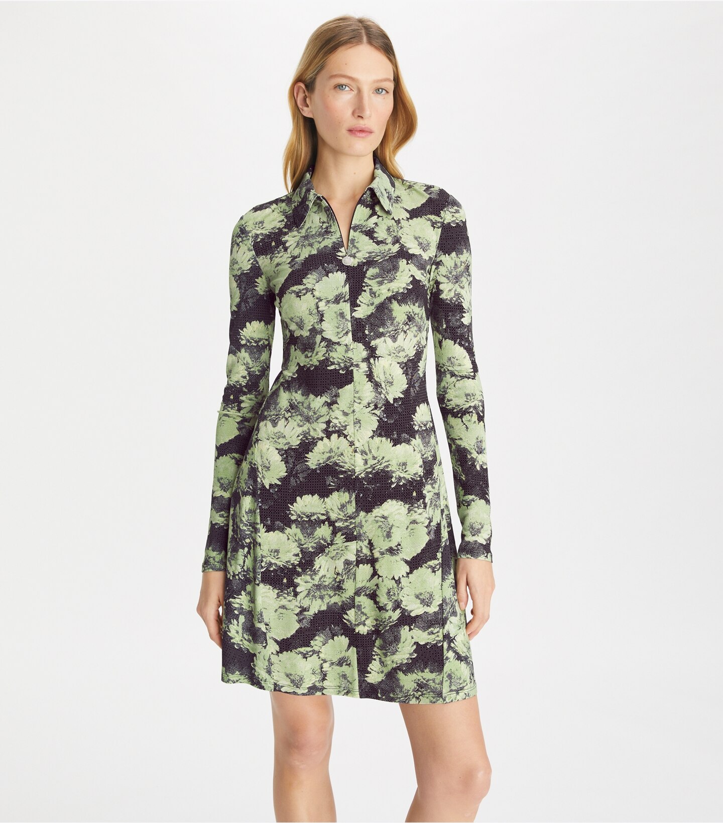 Printed Jersey Polo Dress