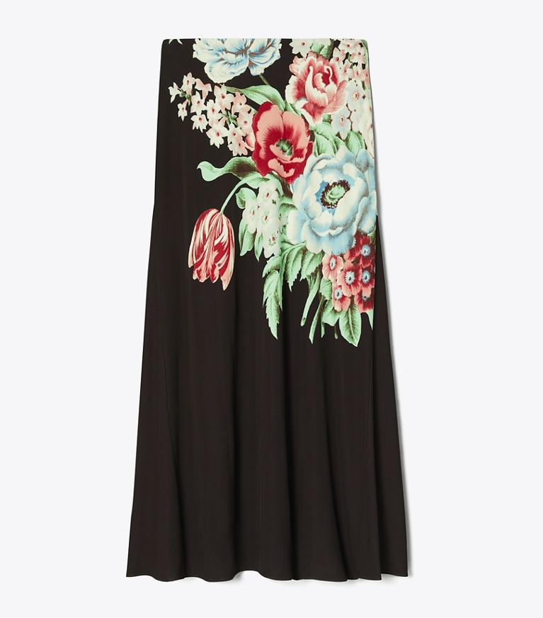 Tory Burch designer bottoms Printed Jersey Skirt in Brown Chair Floral front