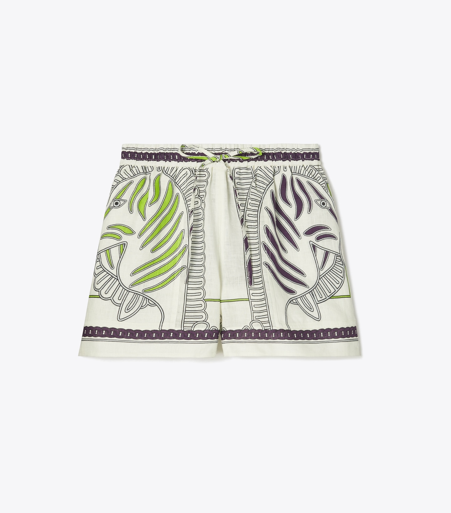 Printed Linen Camp Short