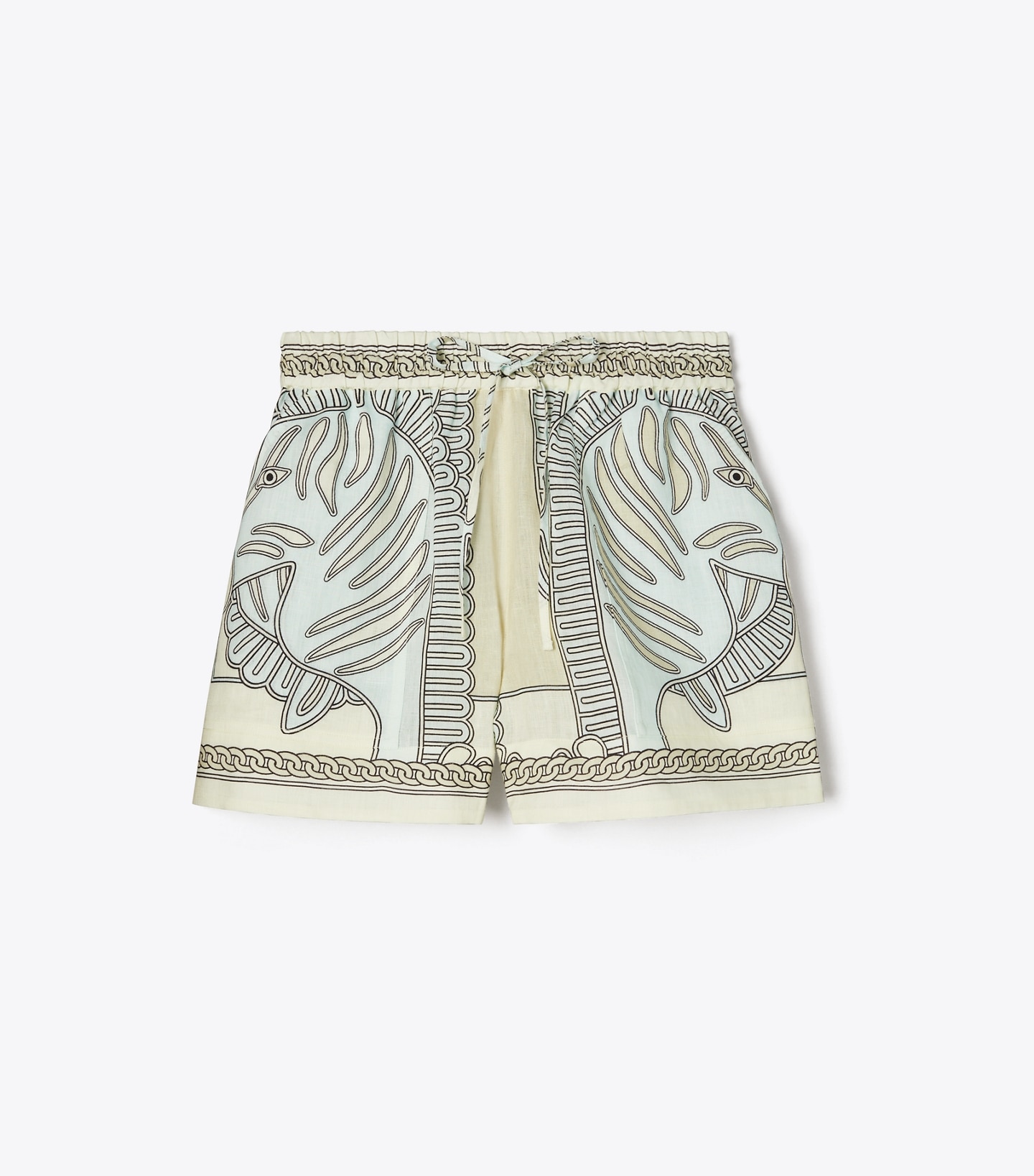 Printed Linen Camp Short