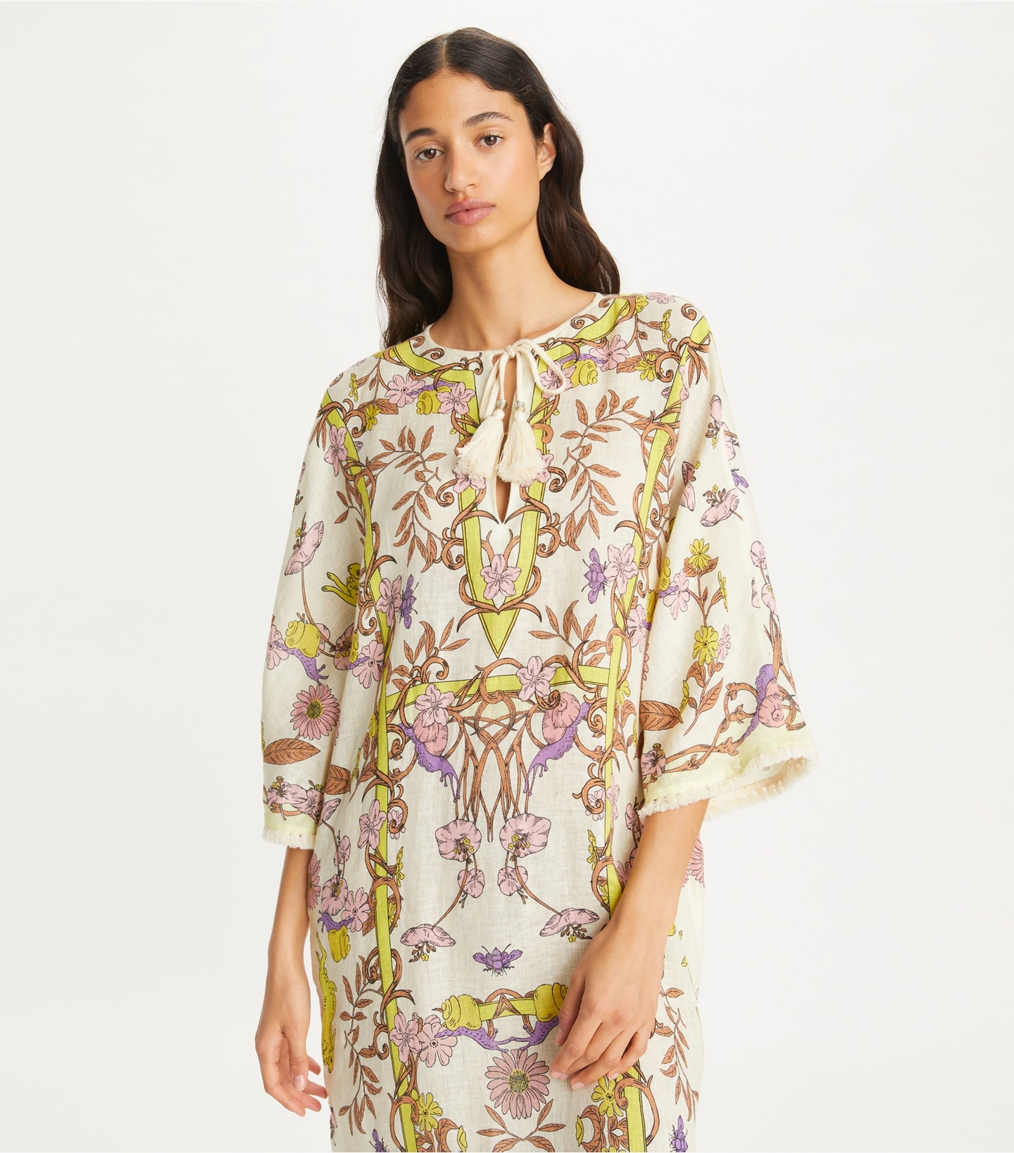 Printed Linen Gauze Caftan