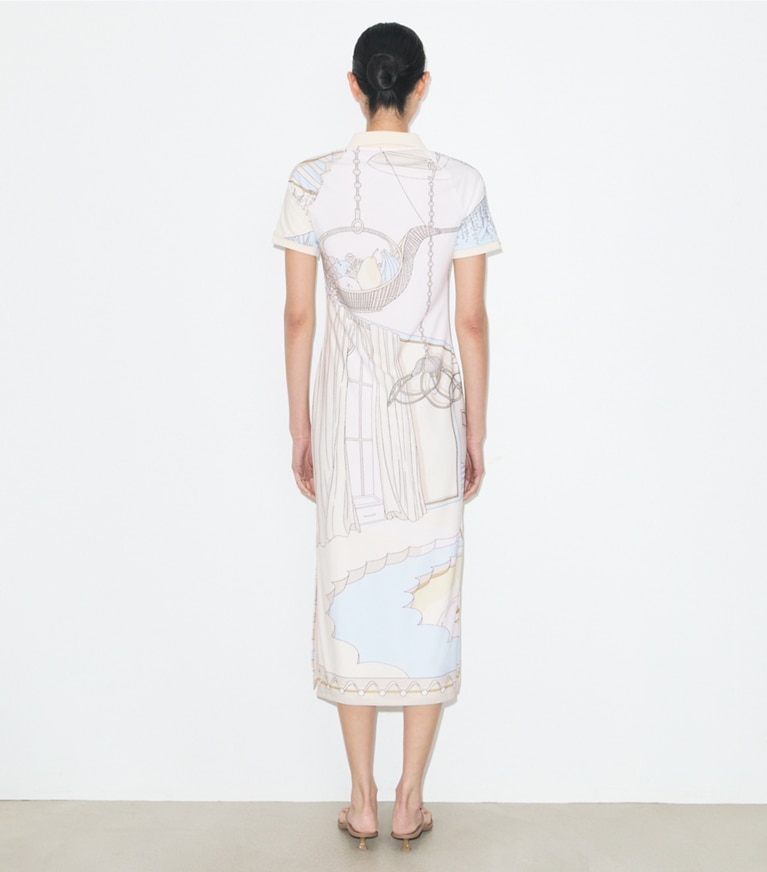 Printed Mesh Polo Dress: Women's Designer Dresses | Tory Burch
