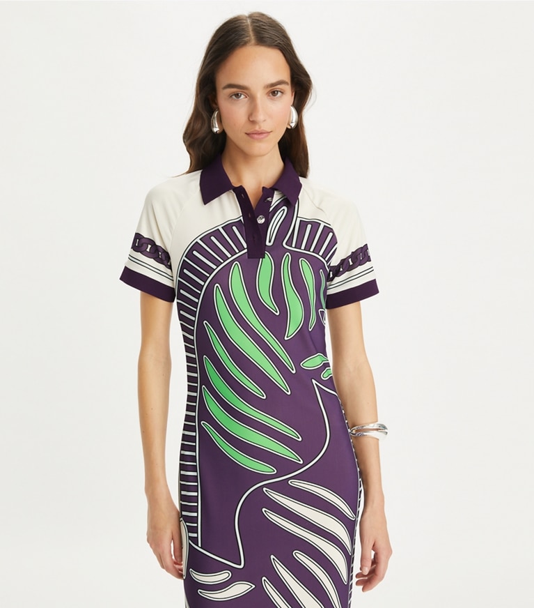 Printed Mesh Polo Dress: Women's Designer Dresses | Tory Sport