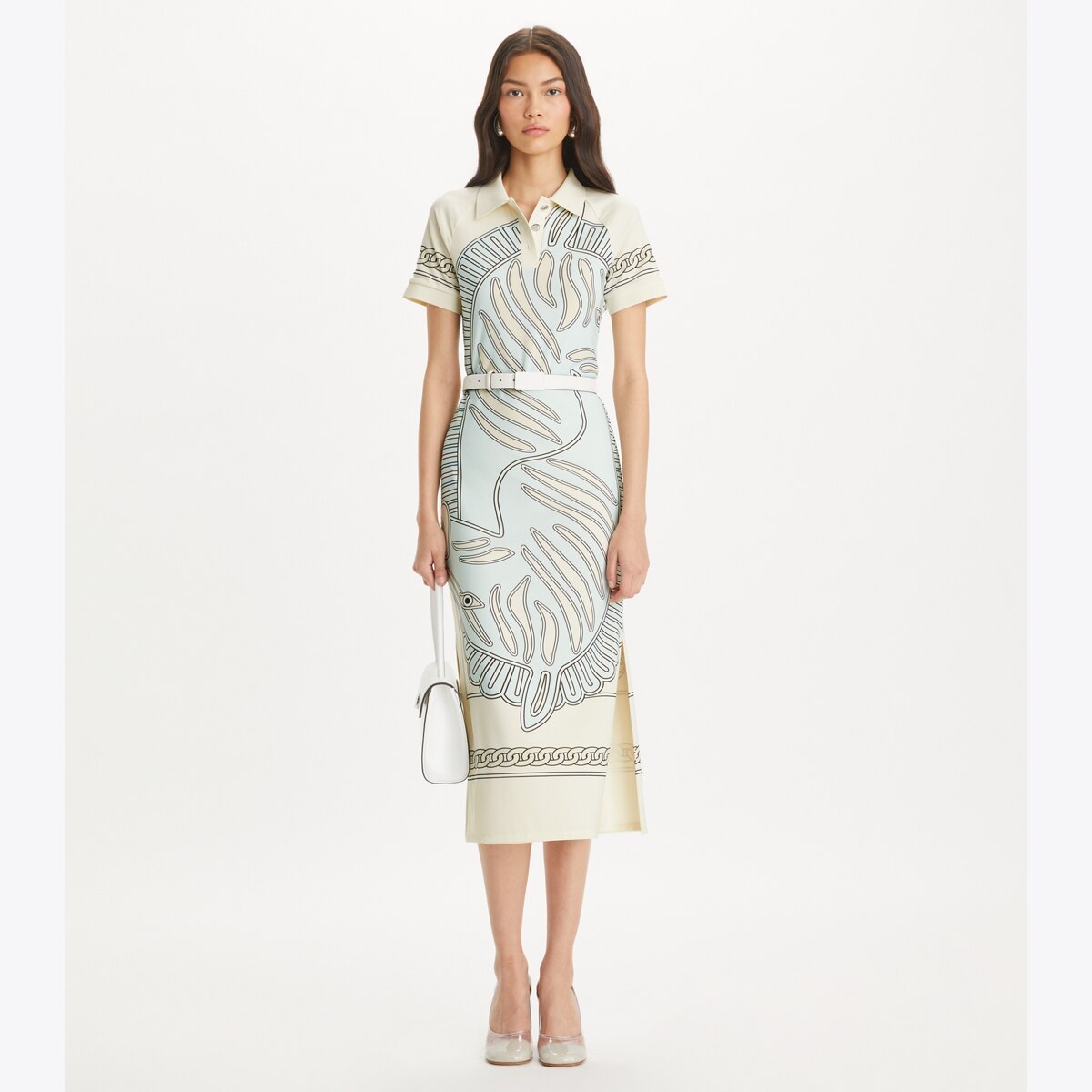 Printed Mesh Polo Dress: Women's Clothing | Dresses | Tory Burch EU