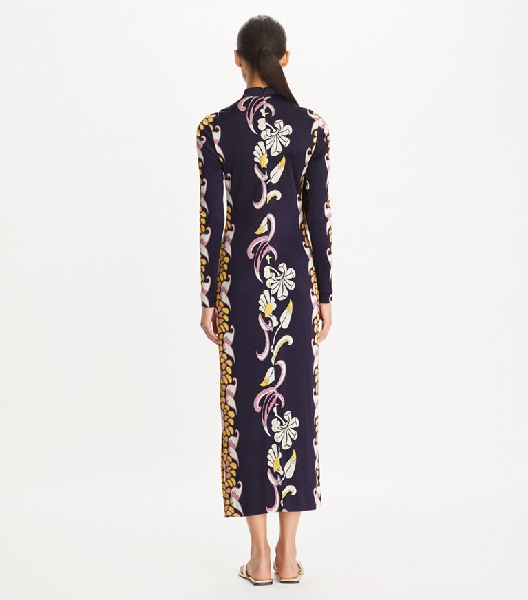Marble Print Jersey Long Sleeve Midi Dress | Karen Millen