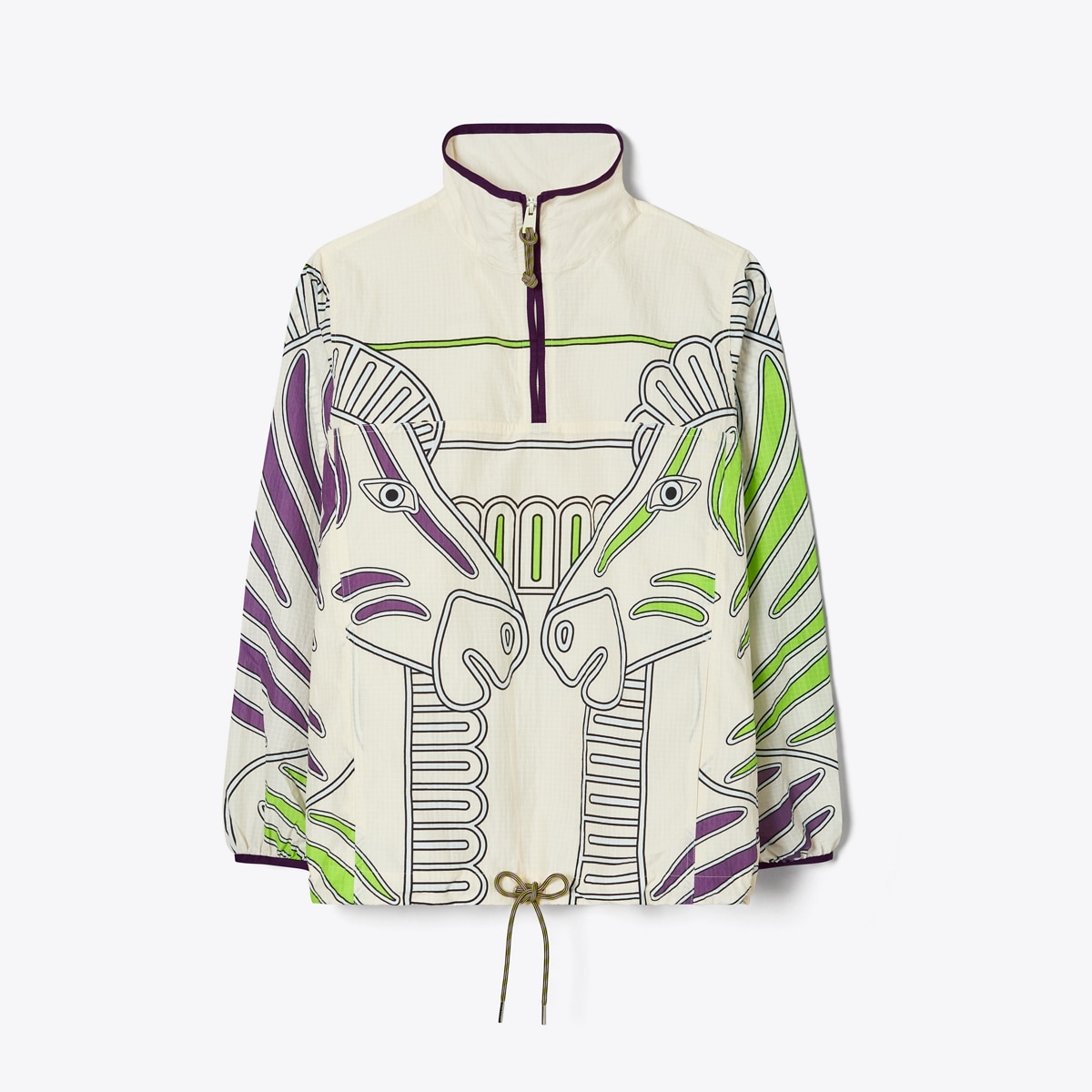 Printed Nylon Ripstop Half-Zip Jacket: Women's Designer Jackets | Tory Sport